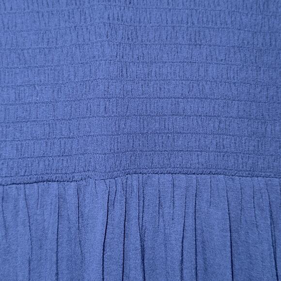 The Nines by Hatch Blue Ruffle Sleeve Smocked Dress Women's Size Large - Picture 5 of 7